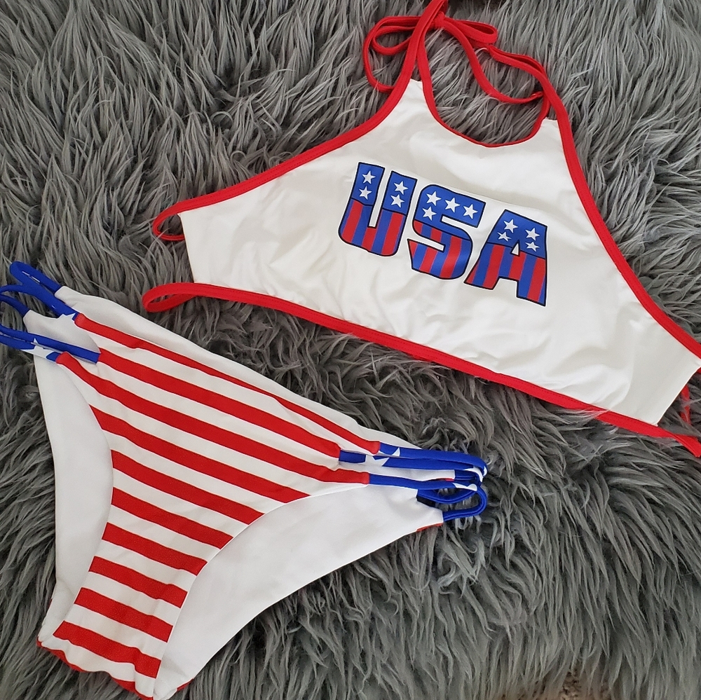 LA Hearts XS Patriotic Bathing Suit